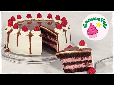 fruchtige HIMBEER-SCHOKOLADEN-TORTE | einfache Himbeertorte mit Schokolade