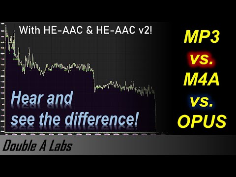 MP3 vs M4A (AAC-LC, AAC-HE v1, & AAC-HE v2) vs Opus Audio Quality Comparison