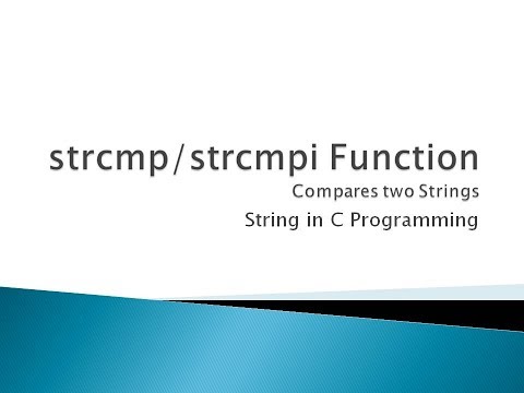 97 - strcmp/strcmpi Function in C Programming | String Function in C