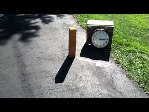 Sun's shadow time lapse  (N arrow is off a little bit)