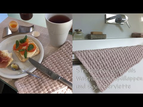 Anleitung für gestrickte Waschlappen, Spüllappen, Servietten mit schöner Strickstruktur
