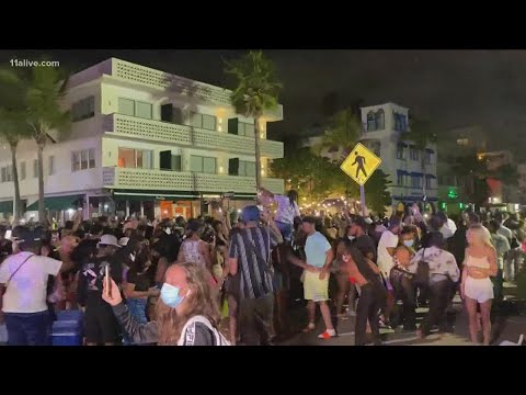 Crowds pack Miami Beach for Spring Break as curfew goes is extended