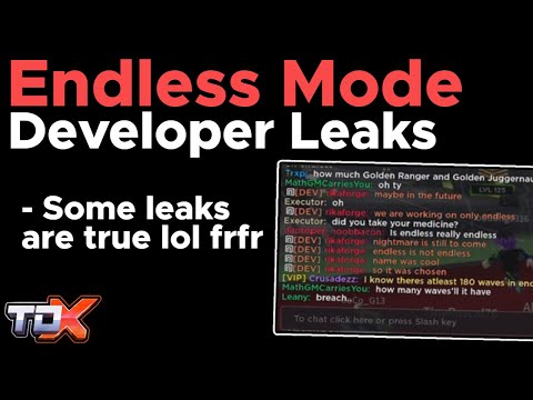 Endless Mode Developer Leaks #28 (+ Future TDX Details) - Tower Defense X Roblox