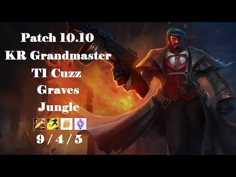 T1 Cuzz - Graves Jungle vs Gragas - KR Grandmaster 499 LP - Patch 10.10
