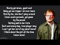 Ed Sheeran - No Diggity (Lyrics)