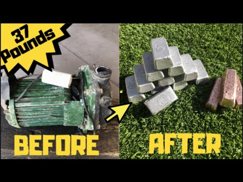 Motor Meltdown into Bulk Ingots - Copper Aluminium Pouring - ASMR Metal Melting