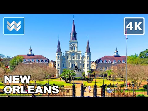 [4K] French Quarter in New Orleans, Louisiana USA -  Walking Tour Vlog & Vacation Travel Guide 🎧