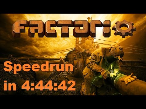 Factorio Speedrun in 4:44:42 (playback at 4x speed)
