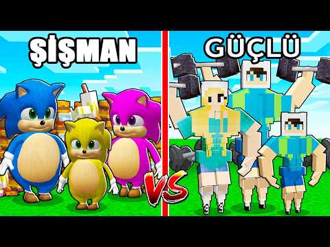 KASLI ENES AİLESİ VS ŞİŞMAN BEBEK SONİC AİLESİ 😨 Minecraft