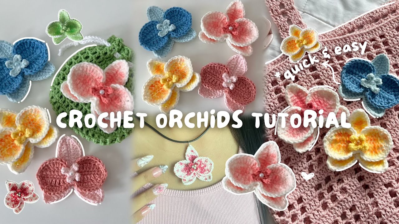 🌺 How to crochet Orchid flowers EASILY | A step-by-step *Beginner-Friendly* Tutorial