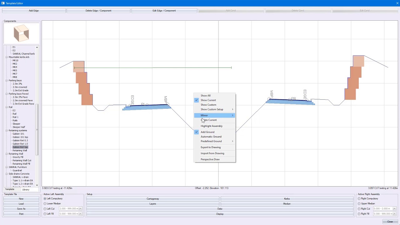 CIVIL DESIGNER FAQ - Road template – dual carriageways