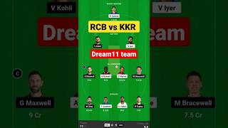 RCB vs KKR | bangalore vs kolkata | aaj ki dream11 team #rcbvskkr #dream11today