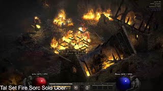 【#Diablo2Resurrected】Full Tals Set Fire Sorc beraks All Ubers (Solo)