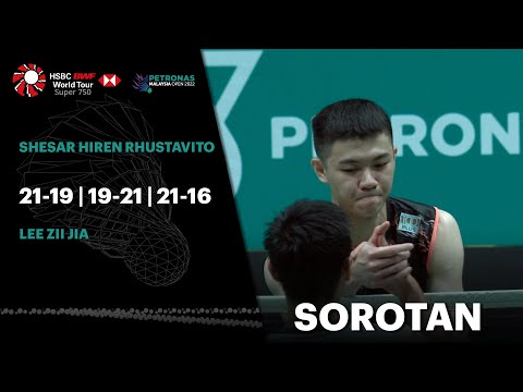 Shesar Hiren Rhustavito (INA) 2 - 1 Lee Zii Jia (MAS) | Perseorangan Lelaki | Terbuka Malaysia 2022