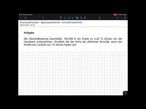 Finanzmathematik- Sparkassenformel - Annuität berechnen