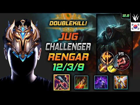 Challenger Rengar Jungle vs Graves - 챌린저 정글 렝가 선혈 정복자 - LOL KR 12.8