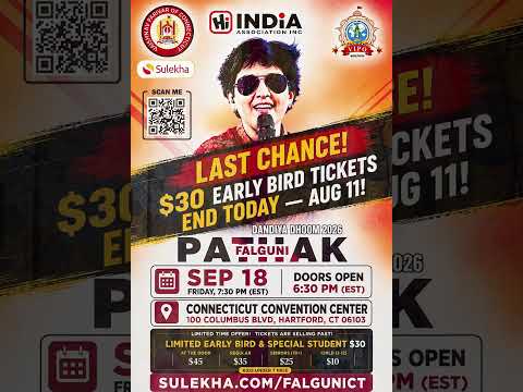FALGUNI PATHAK DANDIYA DHOOM 2026 — HARTFORD | SEPT 18