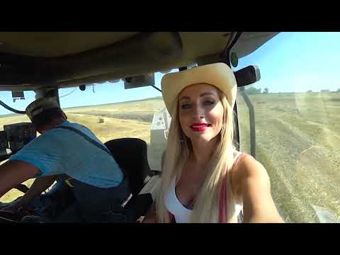 Incredible Modern Farming Pretty Girl Tractor Driver Combine Harvester Machine Chainsaw Tree Cutting