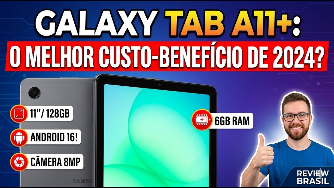 Miniatura da avaliação em vídeo de Tablet Samsung Galaxy Tab A11+ 11 Polegadas Wi-Fi SM-X23