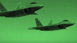 A Squadron of F-22s Goes on a Strike Mission Against ISIS