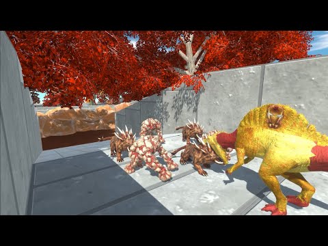 IRON MAN SPINOSAURUS HEAVY DEATH RUN WITH TWO FINAL BOSSES - Animal Revolt Battle Simulator