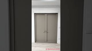 ประตูบานเปิดคู่แบบลูกฟูกทึบ