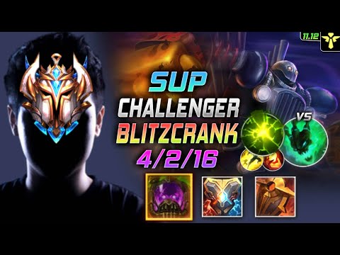 Challenger Blitzcrank Support vs Thresh - 챌린저 서폿 블리츠크랭크 템트리 룬 터화공 여진 ブリッツクランク - LOL KR 11.12