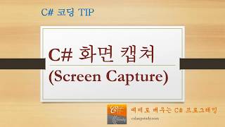 [C# 팁] C# 으로 화면 캡쳐하기 (Screen Capture)
