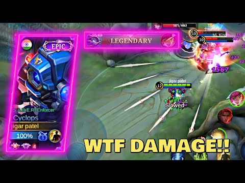 CYCLOPS SUSTAIN AND FULL DAMAGE BUILD | LEGENDARY WITH 12 KILLS | CYCLOPS BEST BUILD 2022 | MLBB
