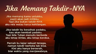 Download lagu Jika Memang Takdir-NYA - Lagu Tentang Ikhlas dan Takdir Cinta |  Lyric Video mp3