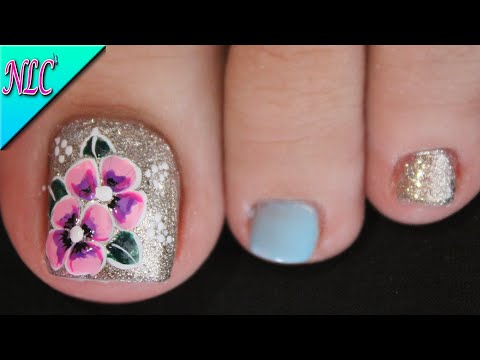 DISEÑO DE UÑAS PARA PIES FLORES FÁCIL DE HACER PRINCIPIANTES – FLOWERS NAIL ART – NLC