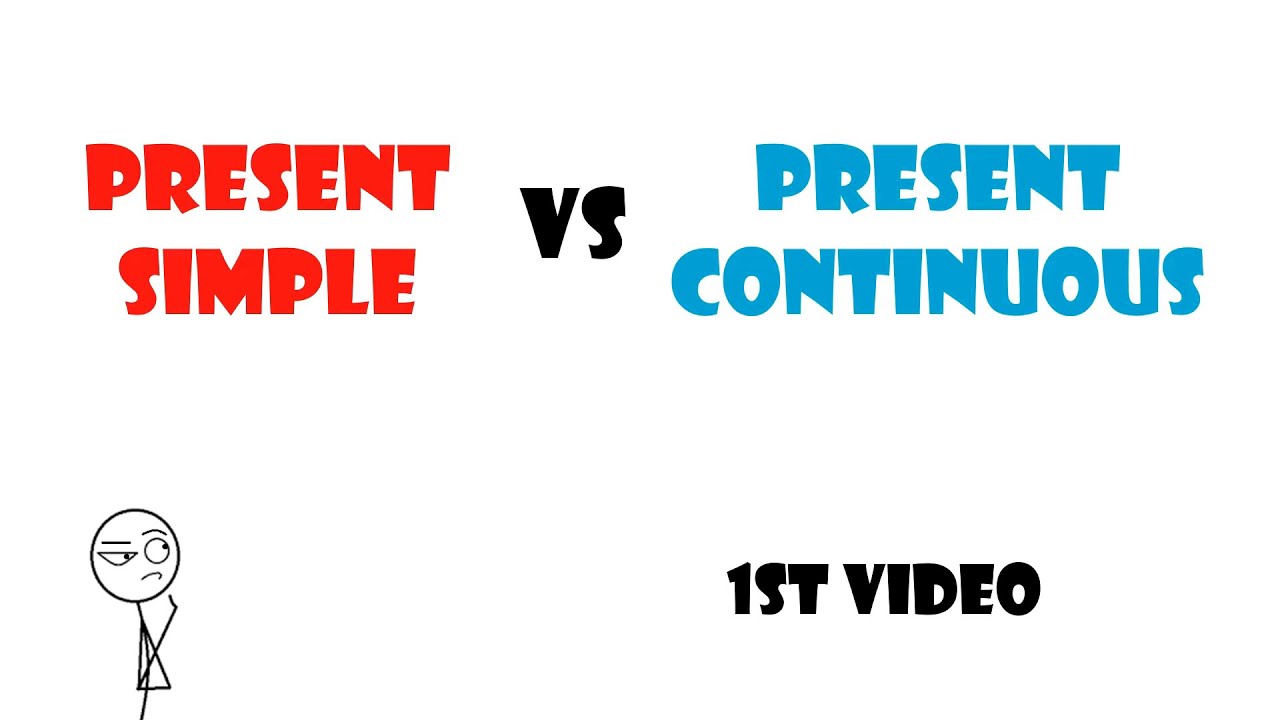 Present simple vs Present continuous first video, Presente simple vs Presente continuo primer video