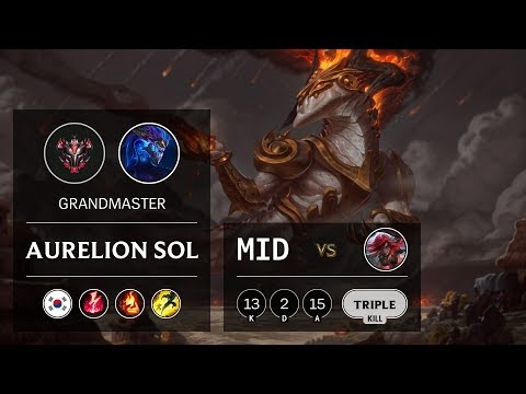 Aurelion Sol Mid vs Katarina - KR Grandmaster Patch 9.18