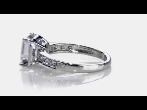 3.5-Carat Designer-Inspired Cubic Zirconia Solitaire Ring