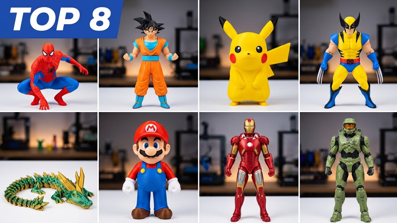 Vídeo do Mota 3D LAB: top 8 perfis do MakerWorld para imprimir modelos de várias peças