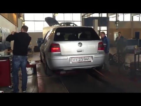 Golf 4 1,9 TDI ALH dyno 200 HP 430 nm launch control 3" straight pipe