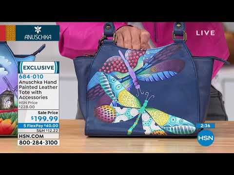 Anuschka Handbemalte Ledertasche mit Accessoires
