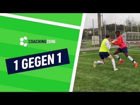 Fussballtraining: 1 gegen 1 im Rücken | mit Tempodribbling und Doppelpass