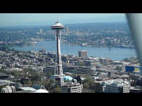 Flying over Seattle, WA