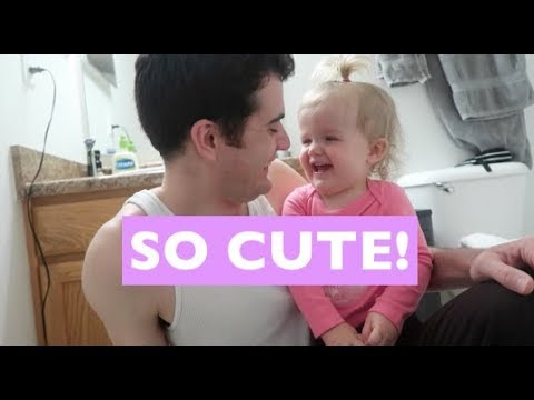 BABY Reacts to DAD Shaving His Beard Off!
