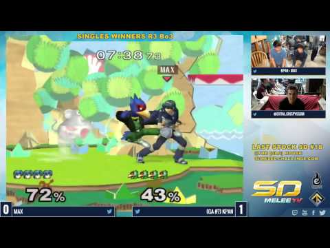 Last Stock SD #18 - Max Shen (Marth) vs KPAN (Falco) - SSBM Winners R3 - Melee