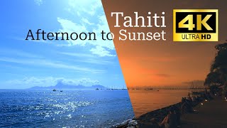4K Tahiti Afternoon to Sunset for Relaxing/Yoga/Sleep 癒やしのタヒチ 午後～サンセット BGM動画 （環境音 リラクゼーション 安眠 作業用映像）