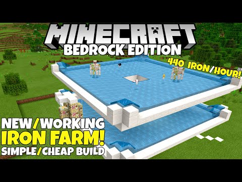 Upgradable Iron Farm - 440+ Iron/Hour - Bedrock 1.21 — Minecraft farm tutorial thumbnail