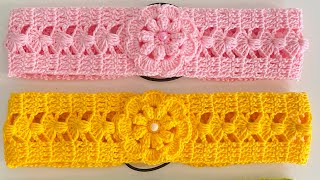 Tiara ou faixa de cabelo em crochê infantil