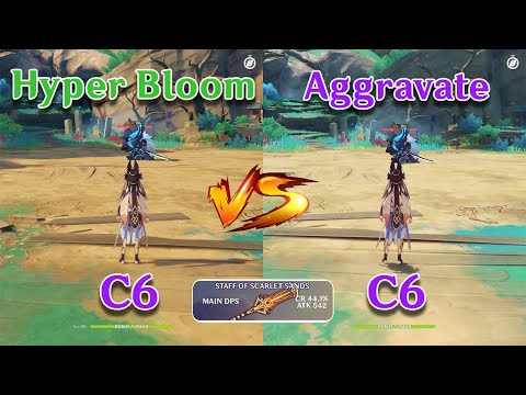 Cyno Aggravate vs Hyperbloom!! which one is better?? GAMEPLAY Comparison!!