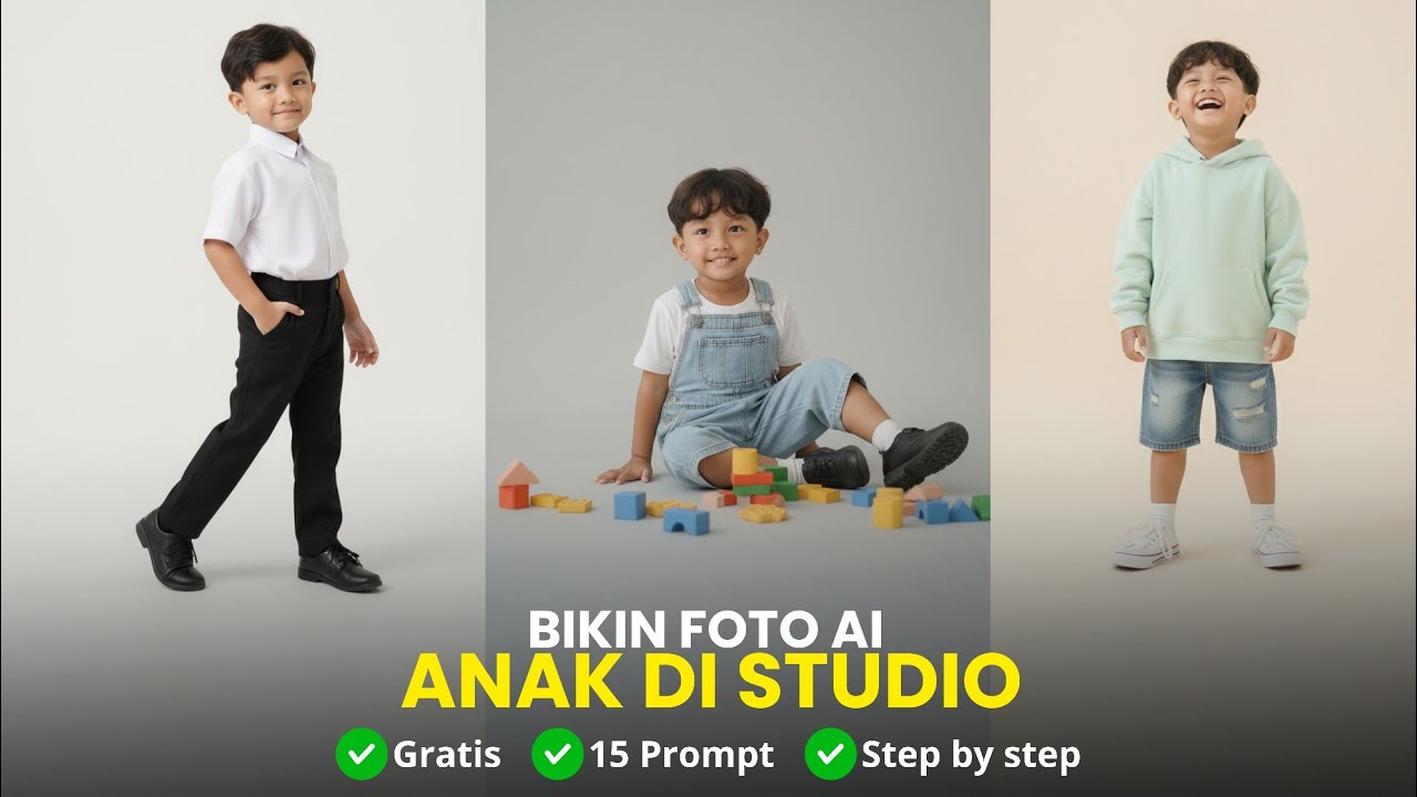 Wow🤯 Foto Anak Biasa Berubah Jadi Foto Studio Profesional — Modal Gemini (pakai HP)