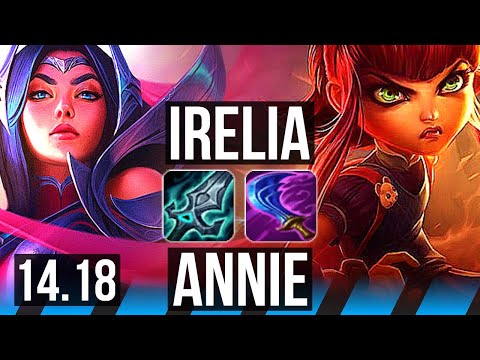 IRELIA vs ANNIE (MID) | 66% winrate, Godlike | EUW Master | 14.18