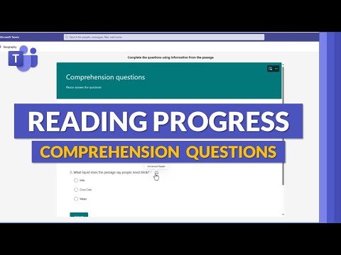 How to Comprehension Questions for Reading Progress in Microsoft Teams