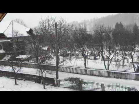 Snowy winter in Breb Maramures Romania