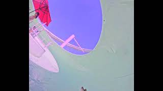 Riding the Shamrock Swirl water slide at The Wave in Dublin, CA